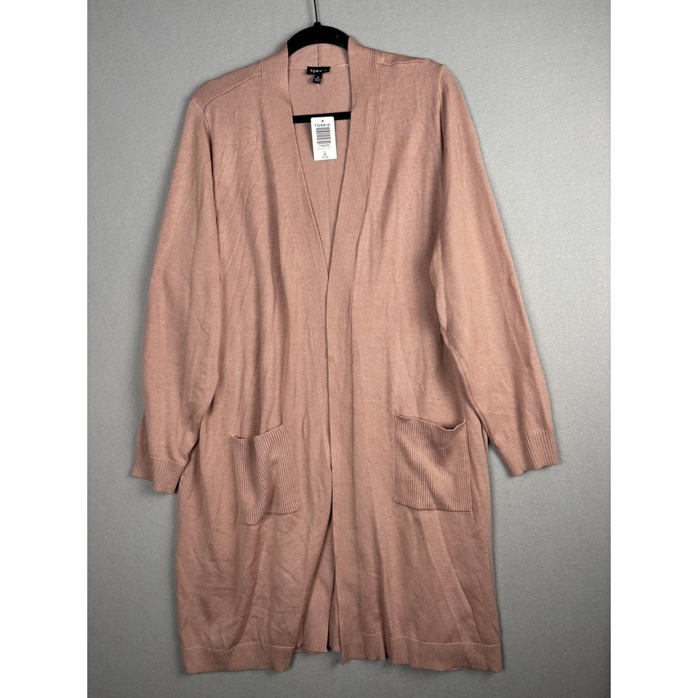 Torrid Cardigan Sweater Womens 3X Blush Long Sleeve Front Pockets Plus 22-24